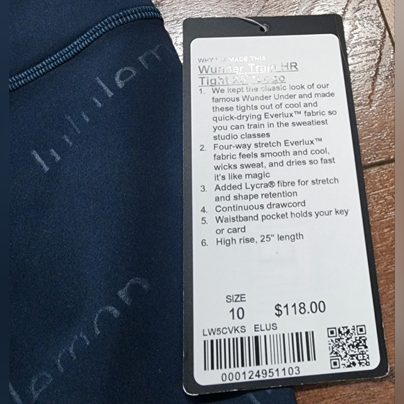 NWT RARE Lululemon Wunder Train HR Tight *Special Edition Logo Leggings, Size 10 - Picture 5 of 11